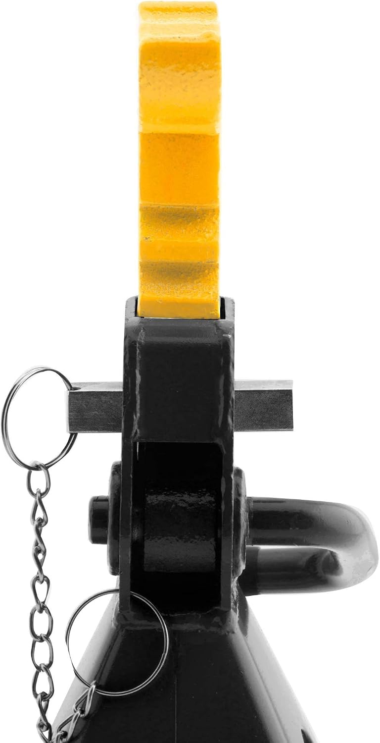 Heavy Duty 6 Ton Jack Stands Pair - Double Locking Pins - Handle Lock and Mobility Pin for Auto Repair Shop with Extra Safety (JZ060)