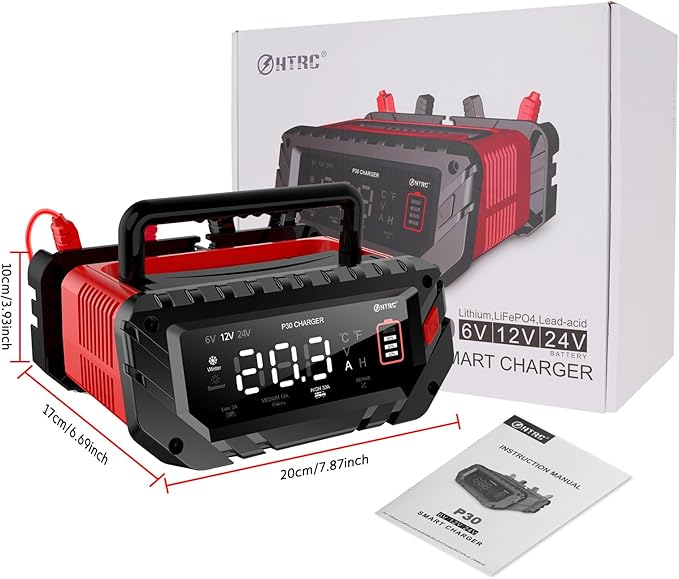 30 Amp Lithium Battery Charger, 6V/12V/24V Lifepo4, Lead-Acid Portable Car - Image 6