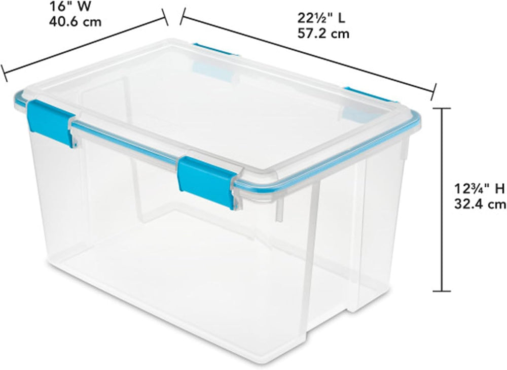 Sterilite 4-Pack 54 Quart Gasket Box, Home Storage Organizer Bins with Lids -...