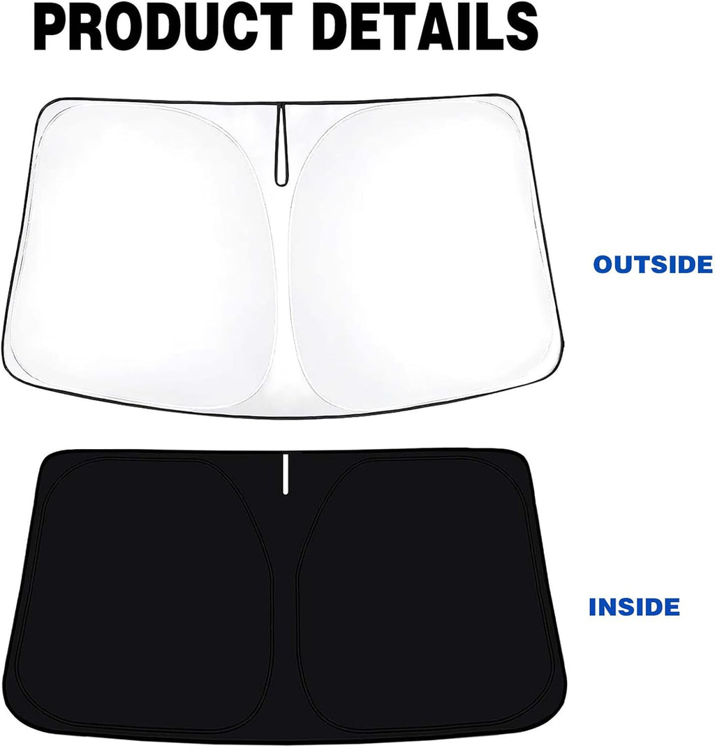 CC&TT Windshield Sun Shade Compatible with Toyo-ta Camry 2012-2017,Camry Sun Visors Sun Shade,Toyo-ta Camry Accessories (LE XLE Hybrid SE XSE) Foldable Front Window Shade Protector Blocks UV Rays