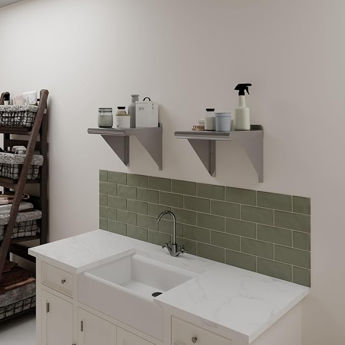 AmGood 12 in. x 12 in. Stainless Steel Wal Mount Shelf. Commercial/Home. Kitchen - Image 2