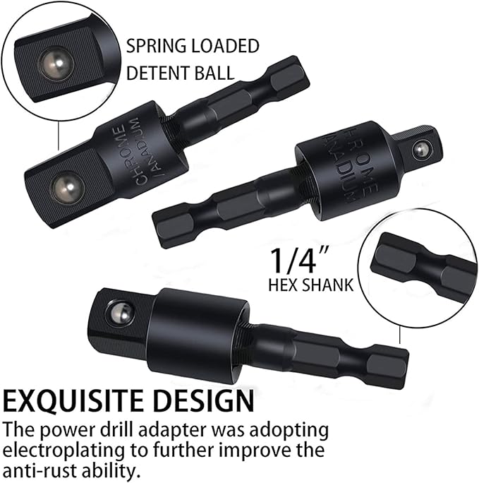 Right Angle Drill Adaptor, 4-in-1 Impact Drill Bit Extension, 360° Rotatable - Image 6