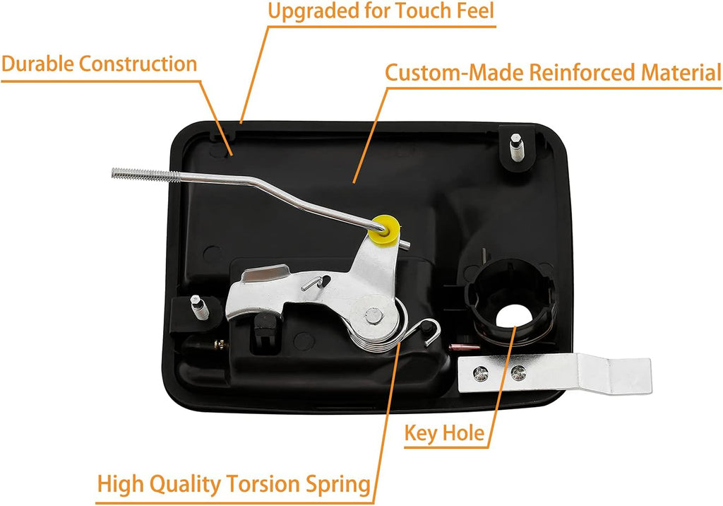 Gledewen Exterior Door Handle, Front Driver Side, Compatible with 1999-2016 Ford F-250/F-350/F-450/F-550 Super Duty/Ford Excursion & More, Outside Left with Key Hole | Replace# 7C3Z-2522405-AA 79306