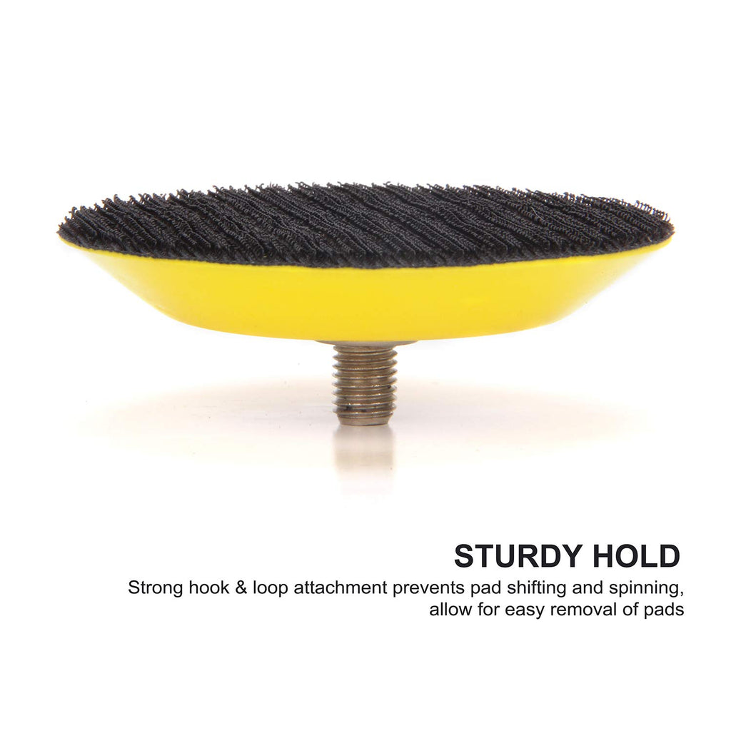 CASOMAN 3-Inch Dual-Action Hook & Loop Fastener Flexible Backing Plate 3"/ 75mm Polishing Pad with 5/16"-24 Threads, 4 PCS Set