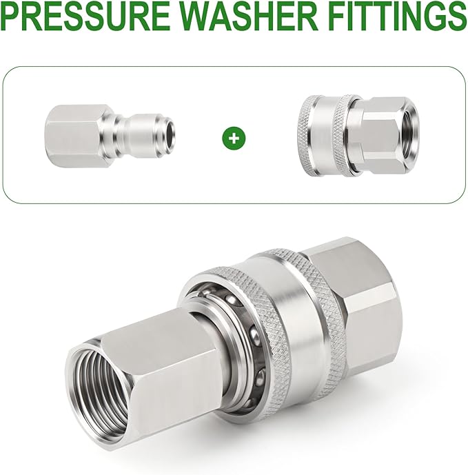 TAISHER 12PCS 304 Stainless Steel Pressure Washer Adapter Kit, Quick Connect - Image 5