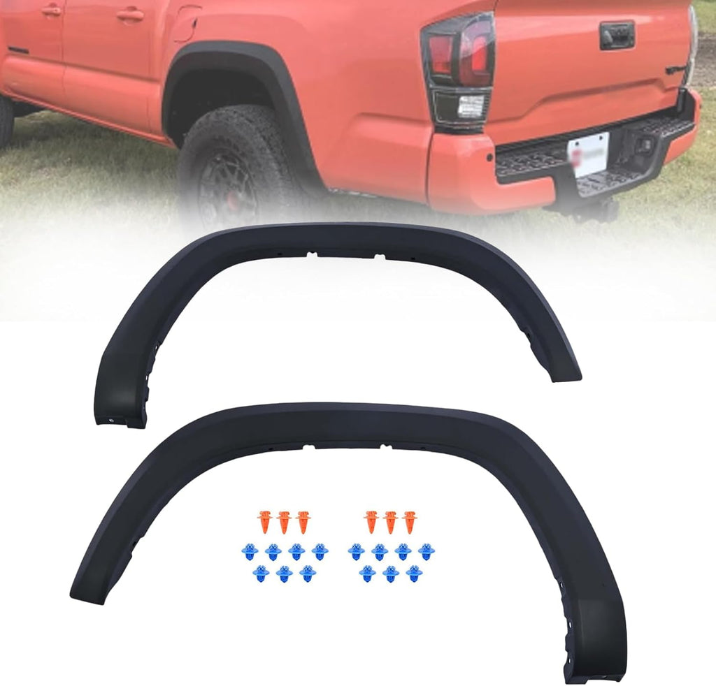 7587304090 7587404090 Rear Fender Flares Wheel Cover Driver ＆ Passenger Side Fit for Toyota Tacoma Pickup 4-Door 2016-2023, Wheel Arch Protector Trim Opening Molding TO1790111 TO1791111