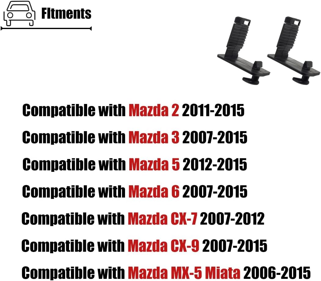 2PCS Floor Carpet Hooks Compatible with Mazda 2 3 5 6 CX7 CX9 MX5 | Floor Mat Clips for 000089L14