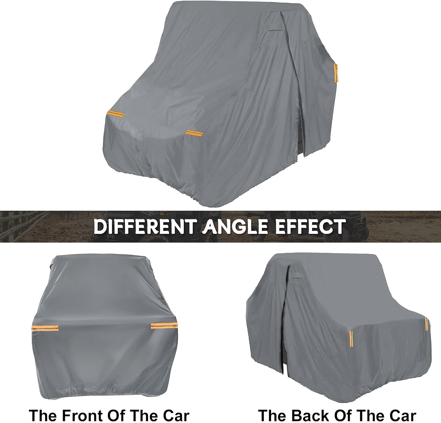 Waterproof UTV Cover Compatible with Honda Pioneer 2 Seaters, 6 Layers All Weather Cover with Air Vents, Door Zipper and Windproof Buckles and Bands for Rain Snow Dust Protection
