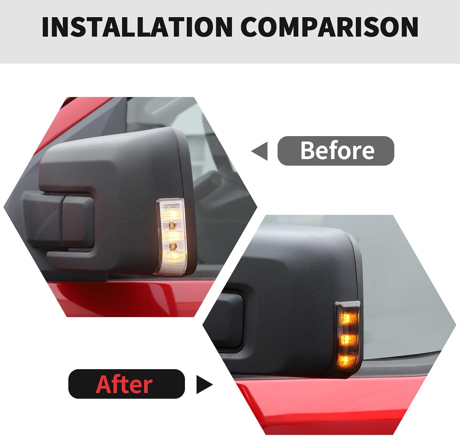 RT-TCZ Smoked Black Rearview Mirror Turn Signal Light Cover Trim Decoration Exterior Accessories for Ford F150 2021-2025