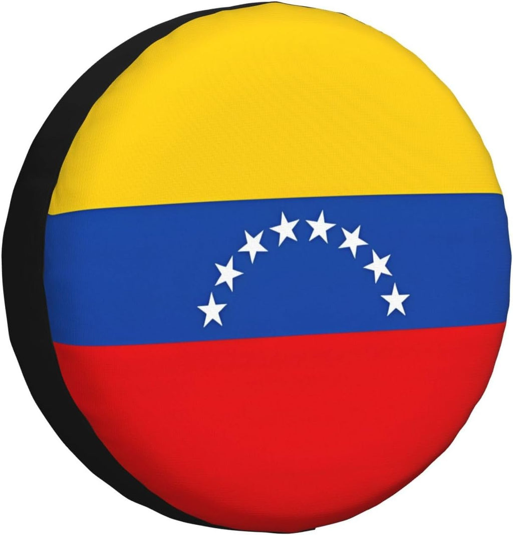 Flag of Venezuela Print Universal Spare Tire Cover for RV, Jeep | Wheel Protector Fits Rv, Trailer, Jeep, Shield Tires From Sun, Dirt And Rain For Outdoor Storage