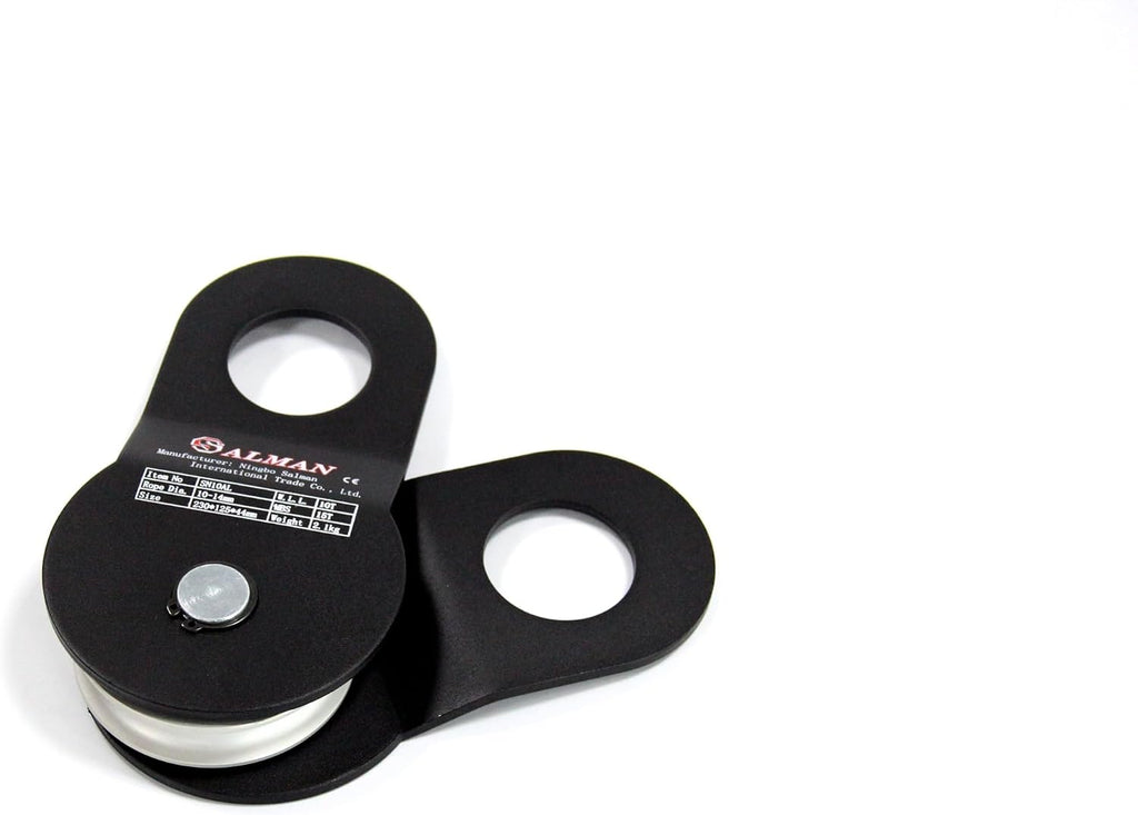 SALMAN 10 Ton Aluminum Wheel Snatch Block Pulley Blocks 22000 LBS Capacity Offroad Recovery Winch Accessory