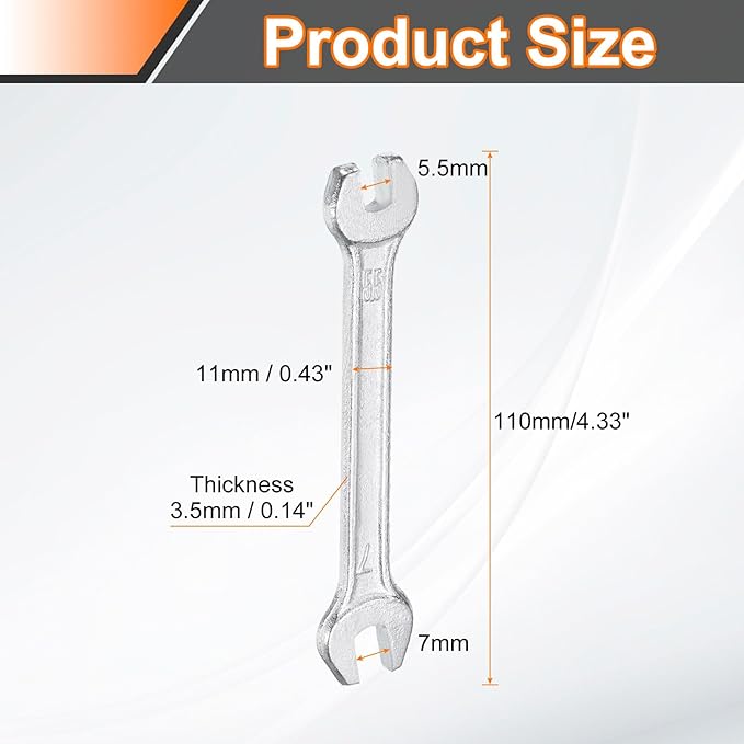 HARFINGTON 5pcs Double Open End Wrench 5.5mm x 7mm Metric 15 Degree Offset - Image 2