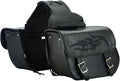 Dream Apparel Naked Cowhide Leather Motorcycle Saddle Bags Throw Over Saddlebags