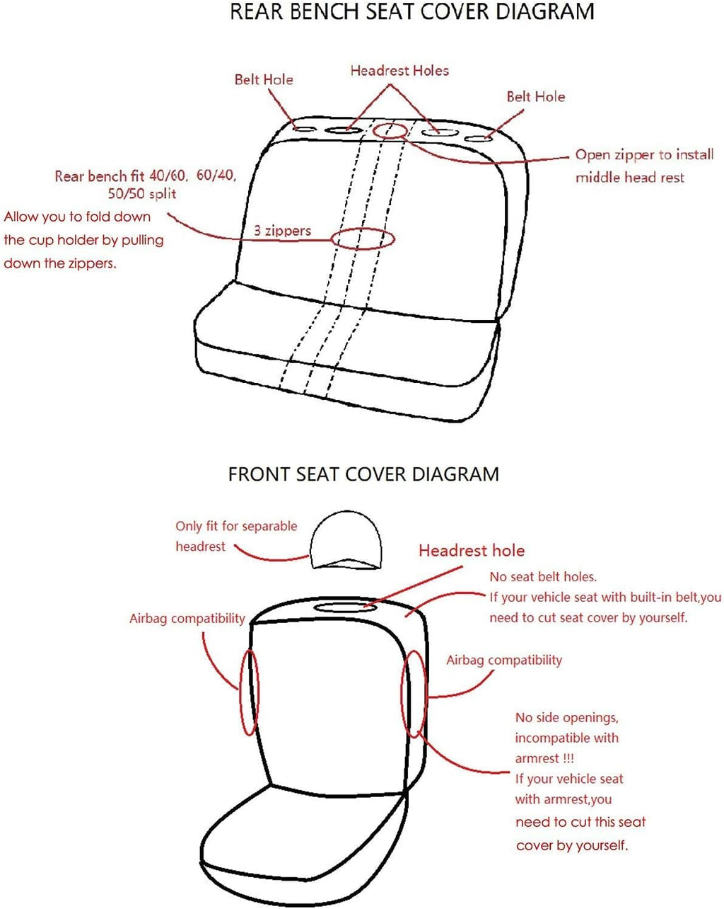 flying banner car seat covers front seats rear, package contents