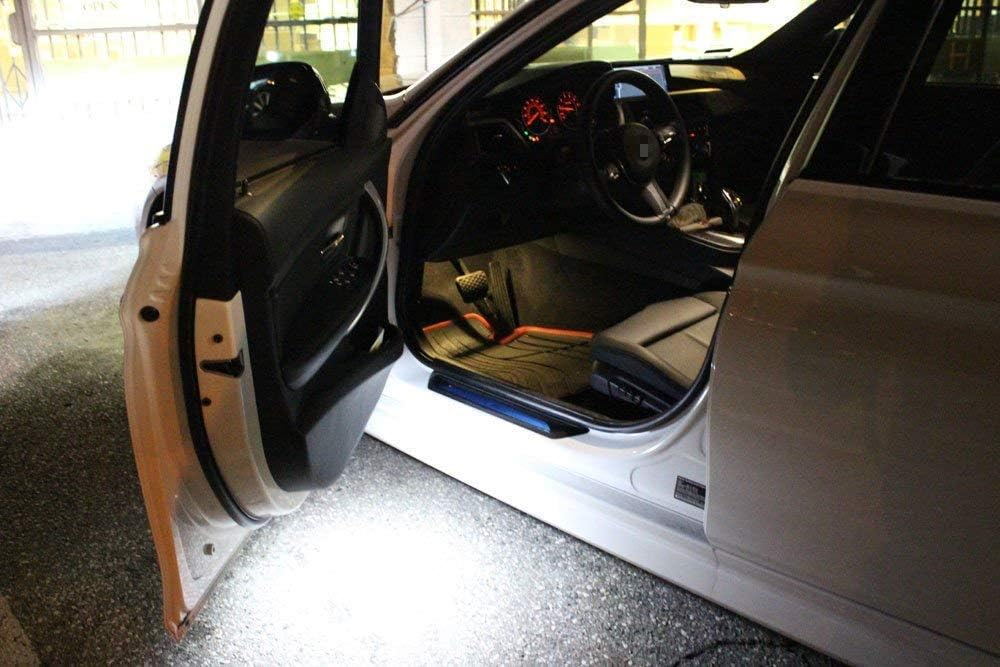 iJDMTOY Xenon White LED Step Courtesy Lights Compatible With BMW E39 5 Series, E53 X5, Z8, Powered by 3W 18-SMD LED Lights, Replace OEM Footwell, Side Door Lamps