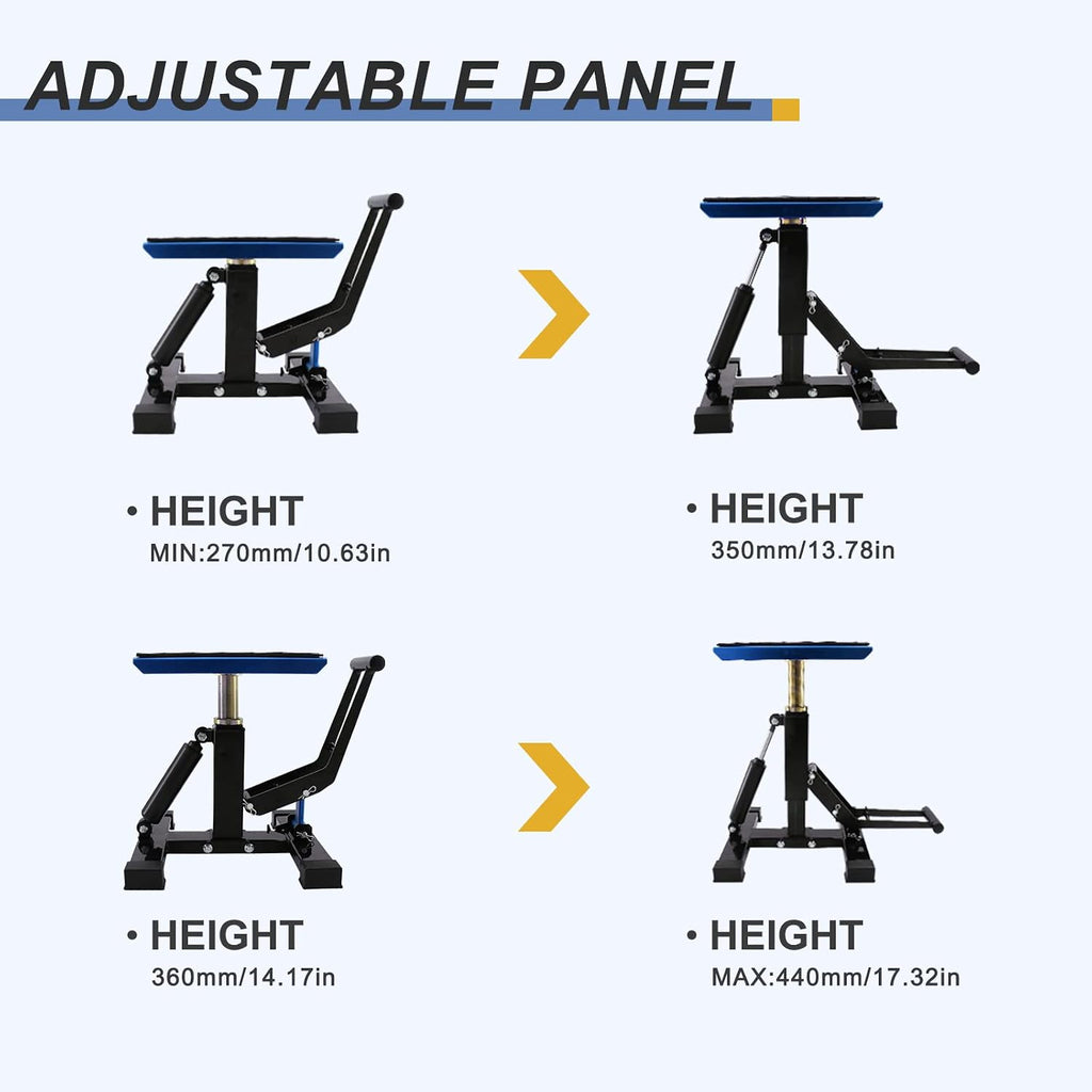 POLARBEAR Dirt Bike Stand Motorcycle Hoist Lift Stand Center Jack Adjustable Heavy Duty 1200Lbs Capacity Repair Lifting Jack Stand Table Rack(Blue)