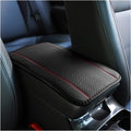 8sanlione Car Armrest Storage Box Mat, Fiber Leather Car Center Console Cover, Car Armrest Seat Box Cover Accessories Interior Protection for Most Vehicle, SUV, Truck, Car (Black/Red)