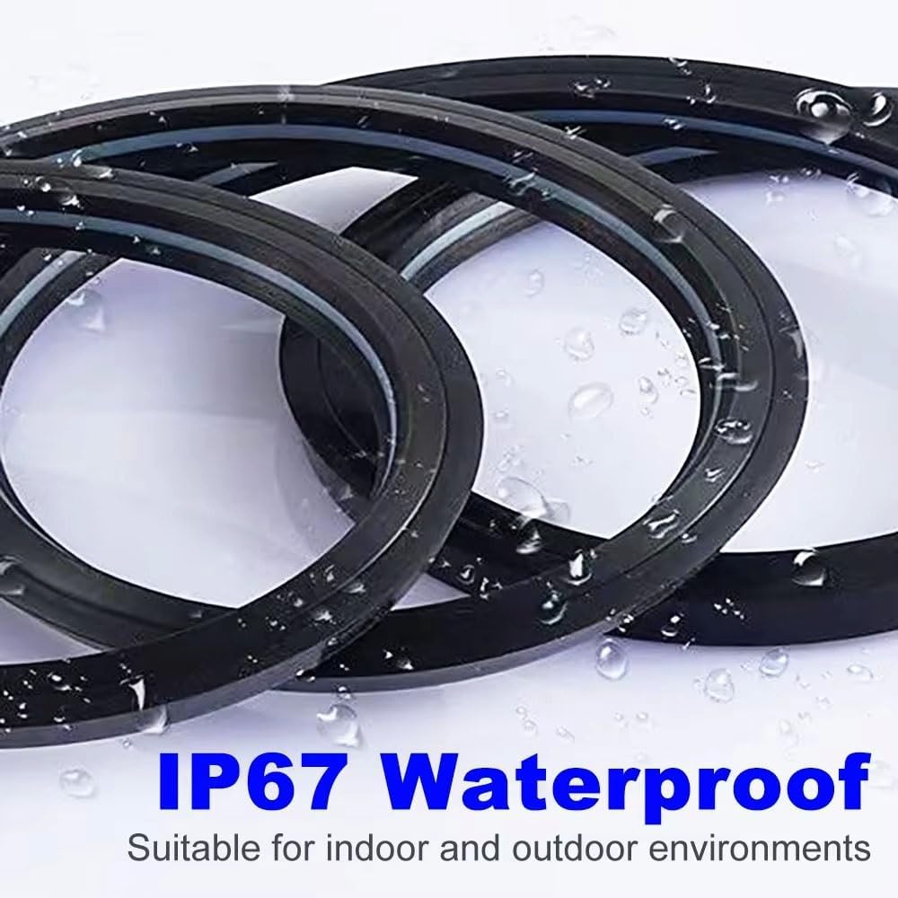 Black Neon LED Strip Light Cover - Flexible Silica Gel Tube 1pcs | T1616-3Side-1M