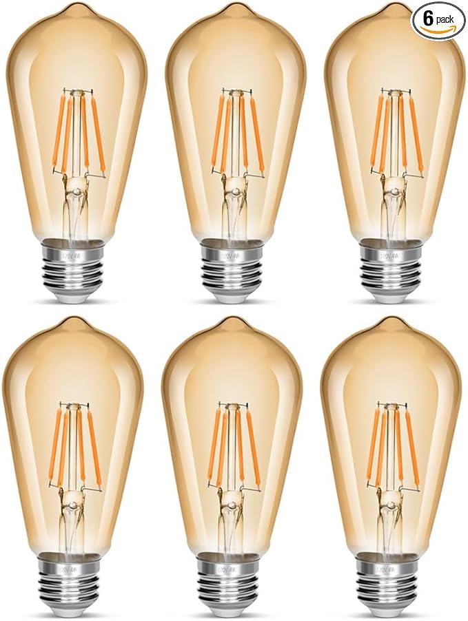 LED Edison Bulb 4W, Antique 40W Vintage Edison Bulb, E26 Light Bulb Non by NOTOC