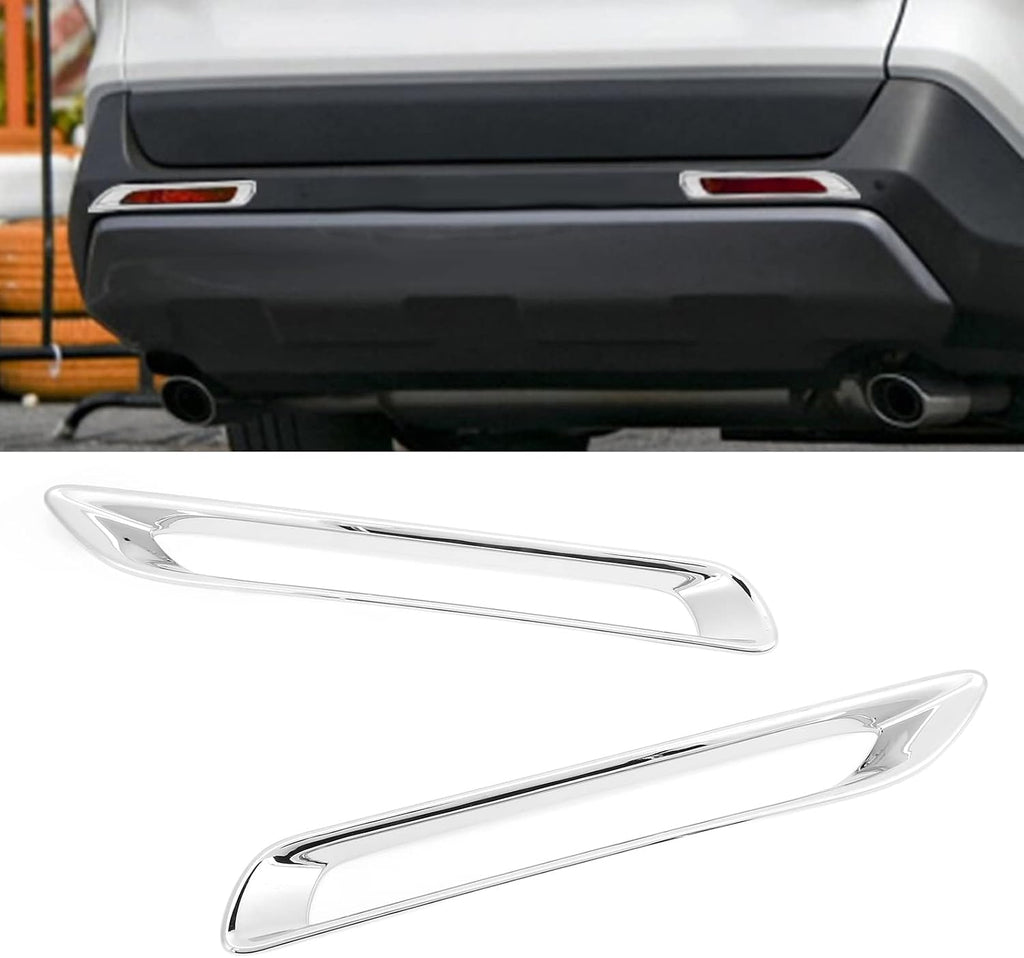 Chrome Rear Fog Light Cover Trim, ABS, Compatible with 2019-2021 - Easy Adhesive Installation (2-Piece Set)