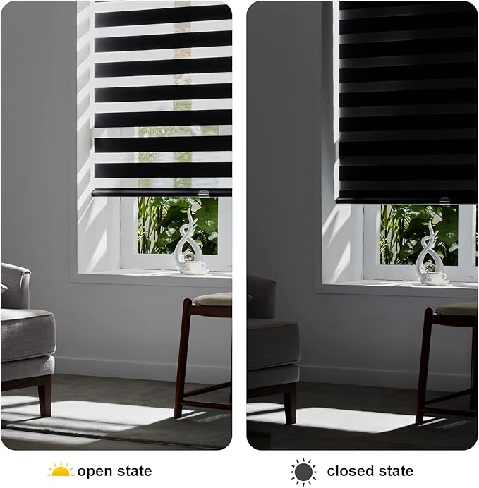 Persilux Cordless Zebra Blinds for Windows Roller Windows Shades Dual Layer - Image 5