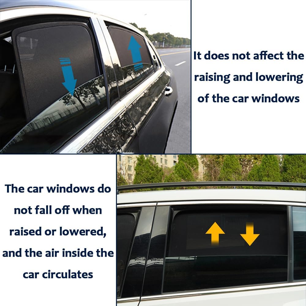 Car Window Shades for VW Passat 2018-, Breathable Mesh Car Shades for Side Windows UV Heat Shield Privacy Glare,7Pcs Wholecar