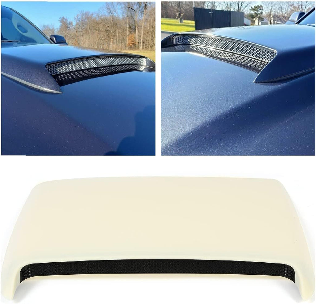 HECASA Unpainted Universal 25.2"×25.2” Hood Scoop Kit Compatible with Dodge RAM 1500 2500 3500 SRT Style Chevy Trailblazer Ford Mustang Silverado Charger Tundra Require Painting