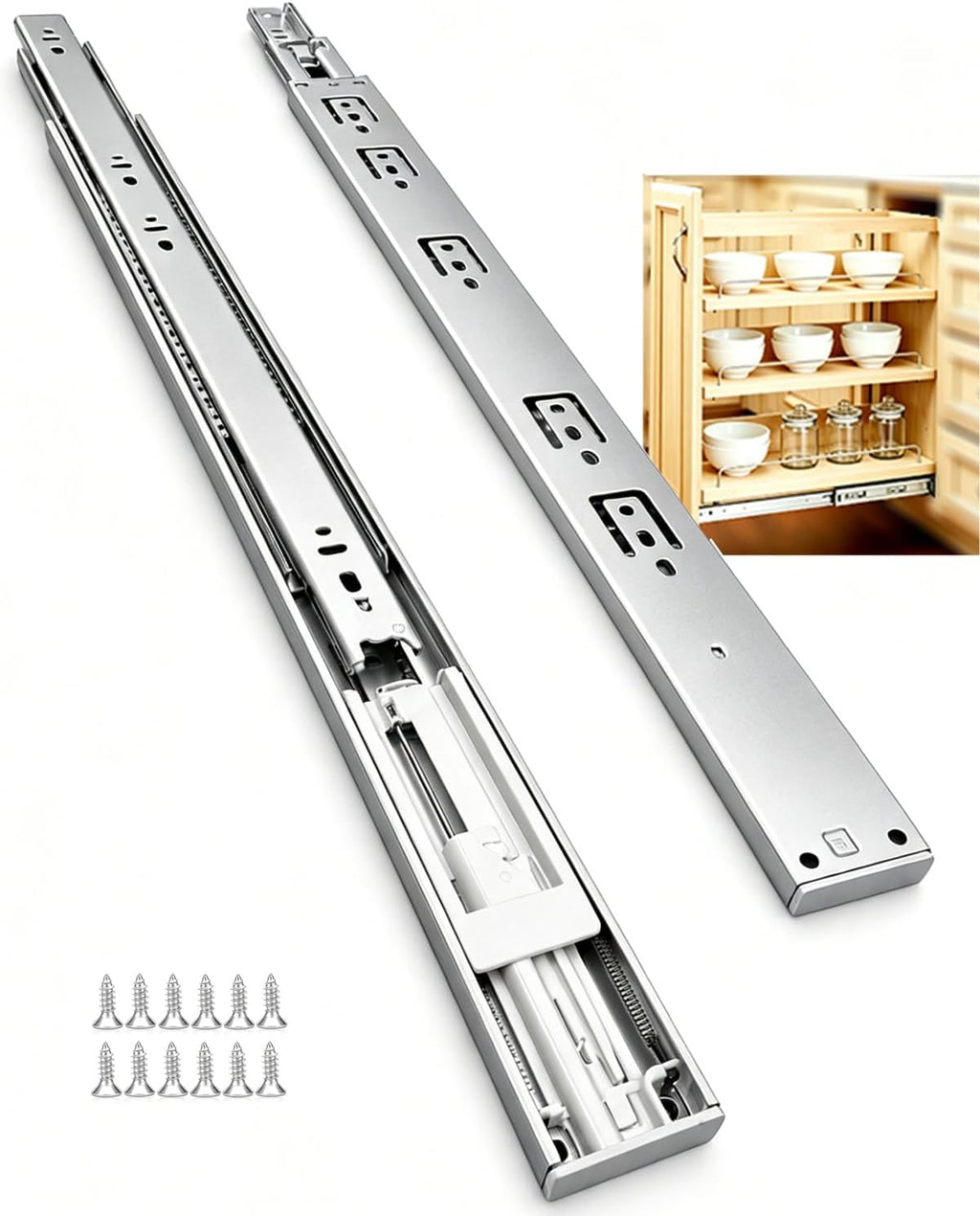 gobrico drawer slides 20 inch 2 pair，soft close, main product view