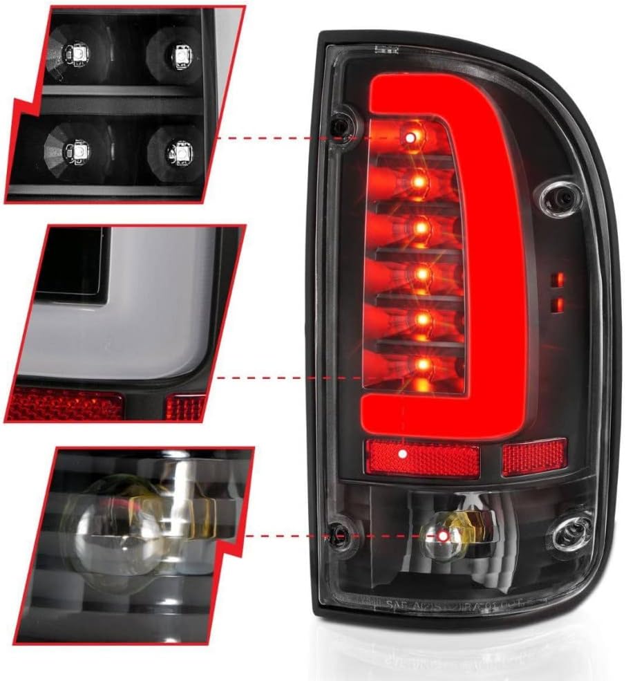 ANZO For Toyota Tacoma 1995-2004 Tail Lights LED Black Housing Clear Len Pair | 311353