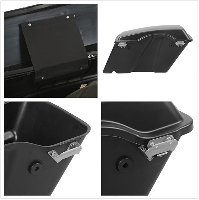 XFMT Motorcycle Saddlebags Matte Black Hard Saddle Bags Trunk - Image 5