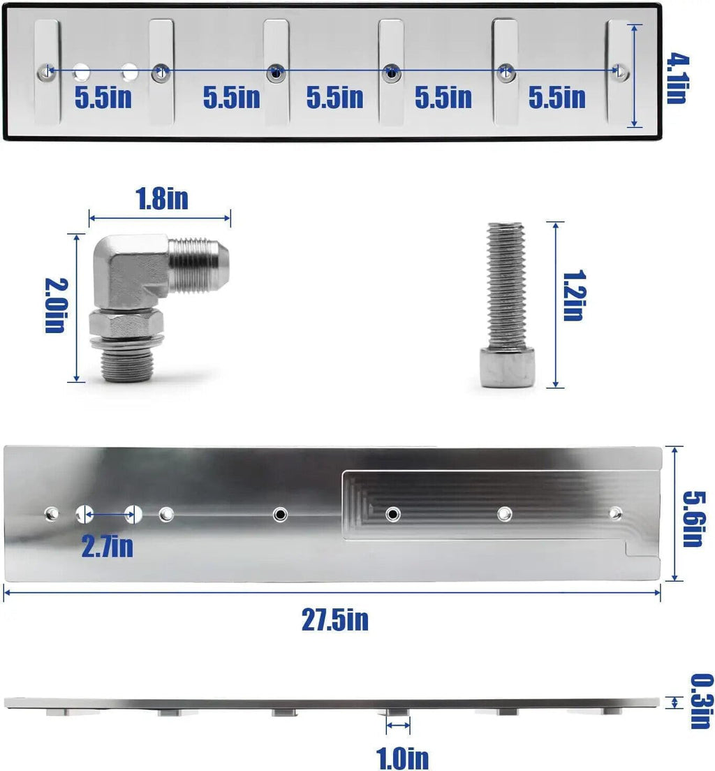 Billet Aluminum Tappet Cover & Fitting Kit Replacement for 1989-2002 Cummins Turbo Diesel 5.9L 12v 24v Dual Port Ram VE44 P7100 Pumps (Silver)