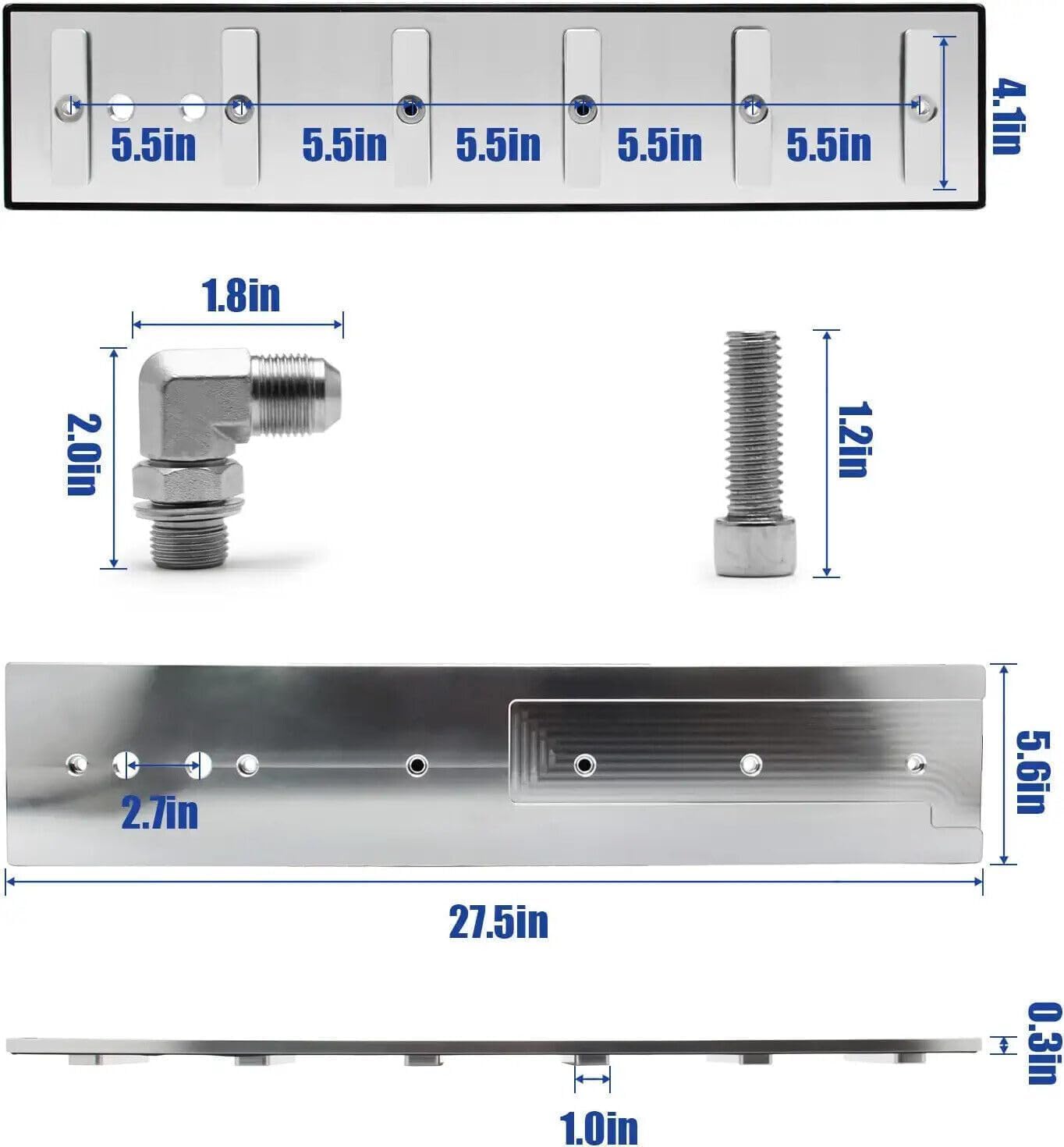 Billet Aluminum Tappet Cover & Fitting Kit Replacement for 1989-2002 Cummins Turbo Diesel 5.9L 12v 24v Dual Port Ram VE44 P7100 Pumps (Silver)