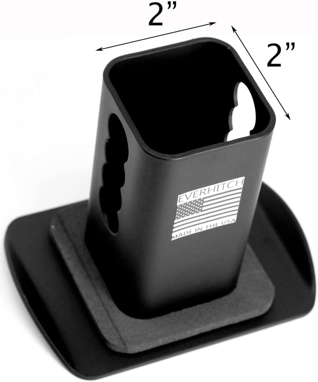 USA Stainless Steel Flag Emblem Metal Hitch Cover – Black, Includes Anti-Rattle Stainless Steel Pin Bolt, Fits 2" Receivers