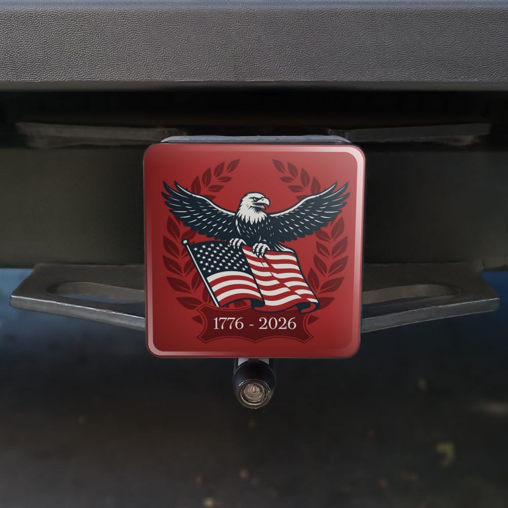 Graphics & More USA 1776 to 2026 Patriotic Eagle Tow Trailer Hitch Cover Plug Insert 1 1/4 inch (1.25")
