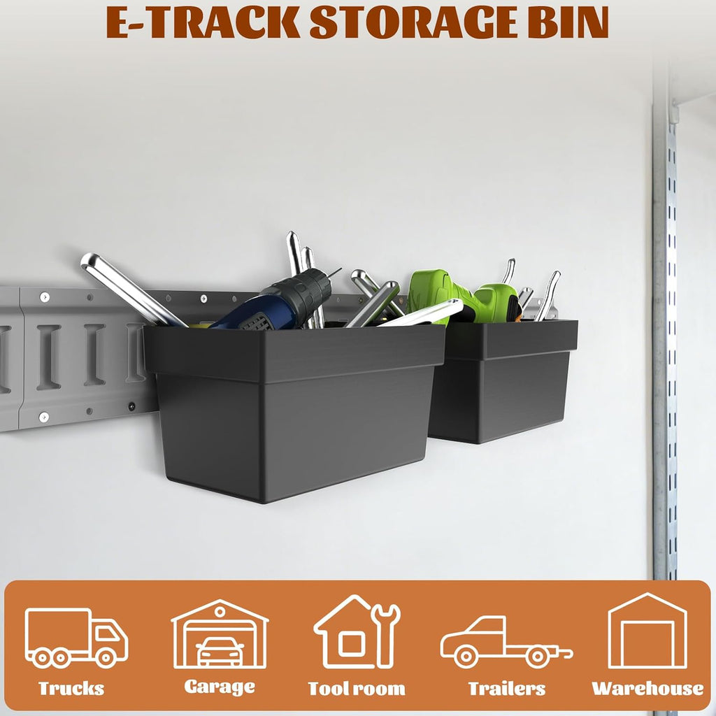 2 Pack E-Track Storage Bin for E-Track System, E Track Accessories Storage Box for Trucks, Easily Organizer Bin for Enclosed Trailer