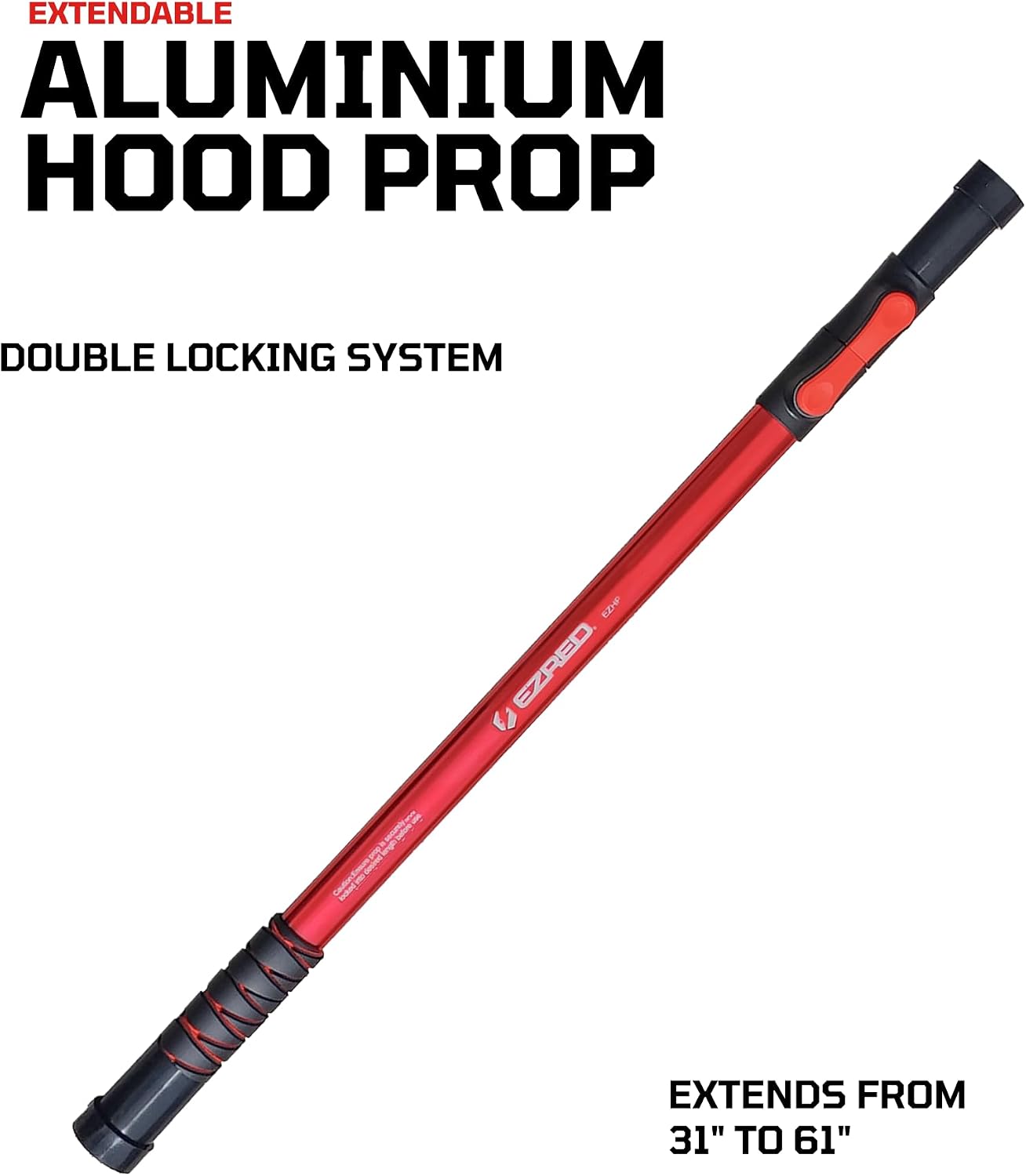 EZ RED EZHP Extendable Aluminum Hood and Tailgate Prop, Red