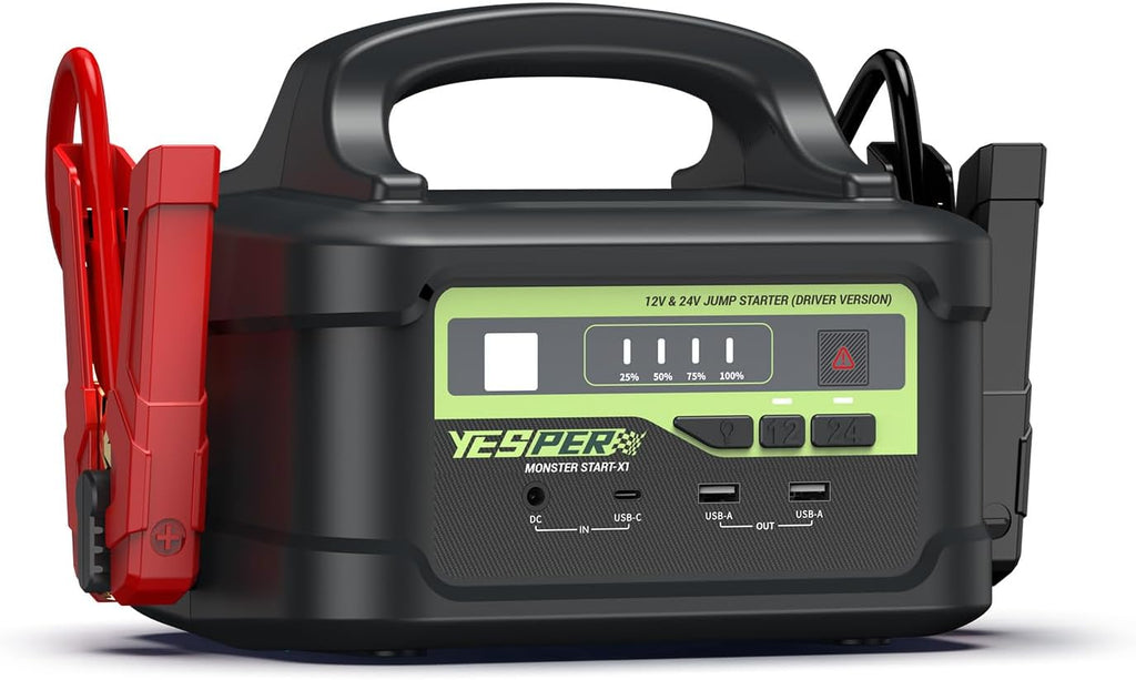 YESPER 6000A Jump Starter with 145W Quick Charge, 12V/24V Heavy Duty Truck