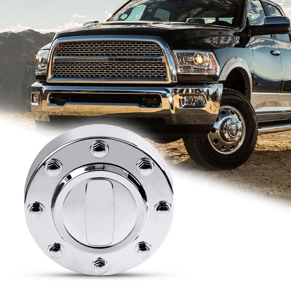 ALLGOOD Front Alloy Wheel Center Caps, Fit Dodge Ram 3500 2011-2016 1-TON Dually, Front Chrome Hub Caps, 1PCS