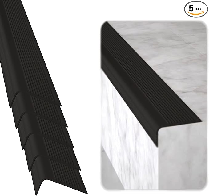 Rubber Bond Stair Edge Protector 36x2x1 inch Anti-Slip Stair Corner Trim Rubber by RUBBER+BOND