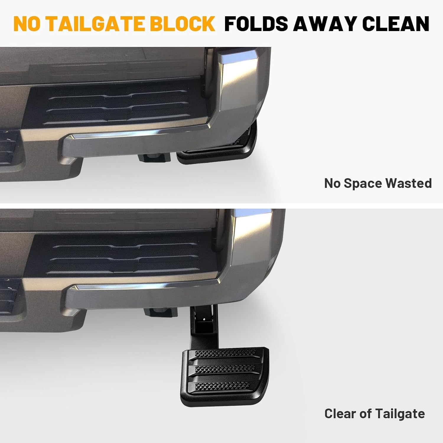 One-Piece Aluminum Upgraded Rear Bed Step Compatible with Toyota Tacoma 2024-2026, 350LBS Heavy-Duty Solid Truck Tailgate Step Replace PT392-35920, Retractable Bumper Pickup 4th Gen Tacoma Accessories
