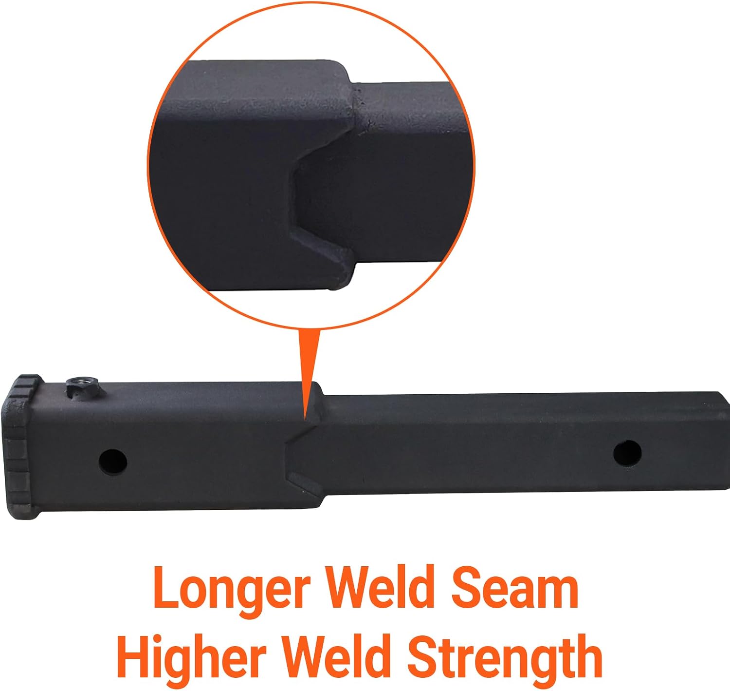 Trailer Hitch Extender 12 inch Extension, Fits 2 Inch Receiver | Matte Black Anti-Rattle Bolt Pin and Clip Included