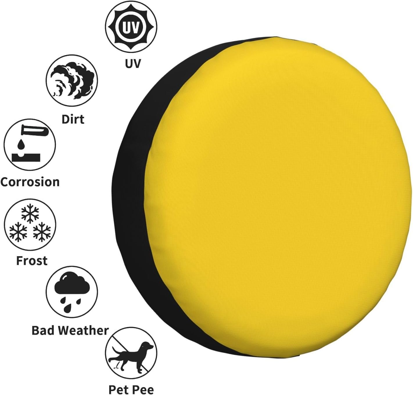 Gold Yellow Print Universal Spare Tire Cover for RV, Jeep | Wheel Protector Fits Rv, Trailer, Jeep, Shield Tires From Sun, Dirt And Rain For Outdoor Storage