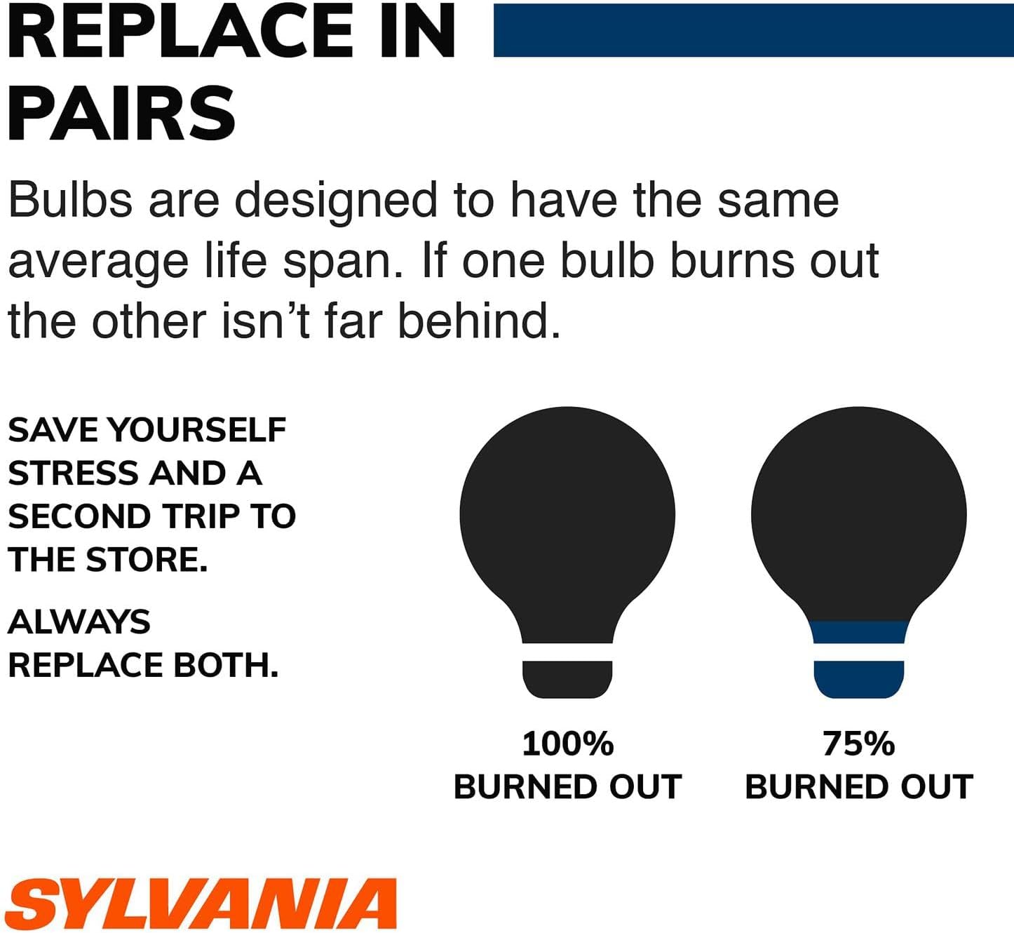 SYLVANIA - 2825 SilverStar Mini Bulb - Brighter and Whiter Light, Ideal for Interior Lighting - Map, Cargo and License Plate (Contains 1 Bulb)