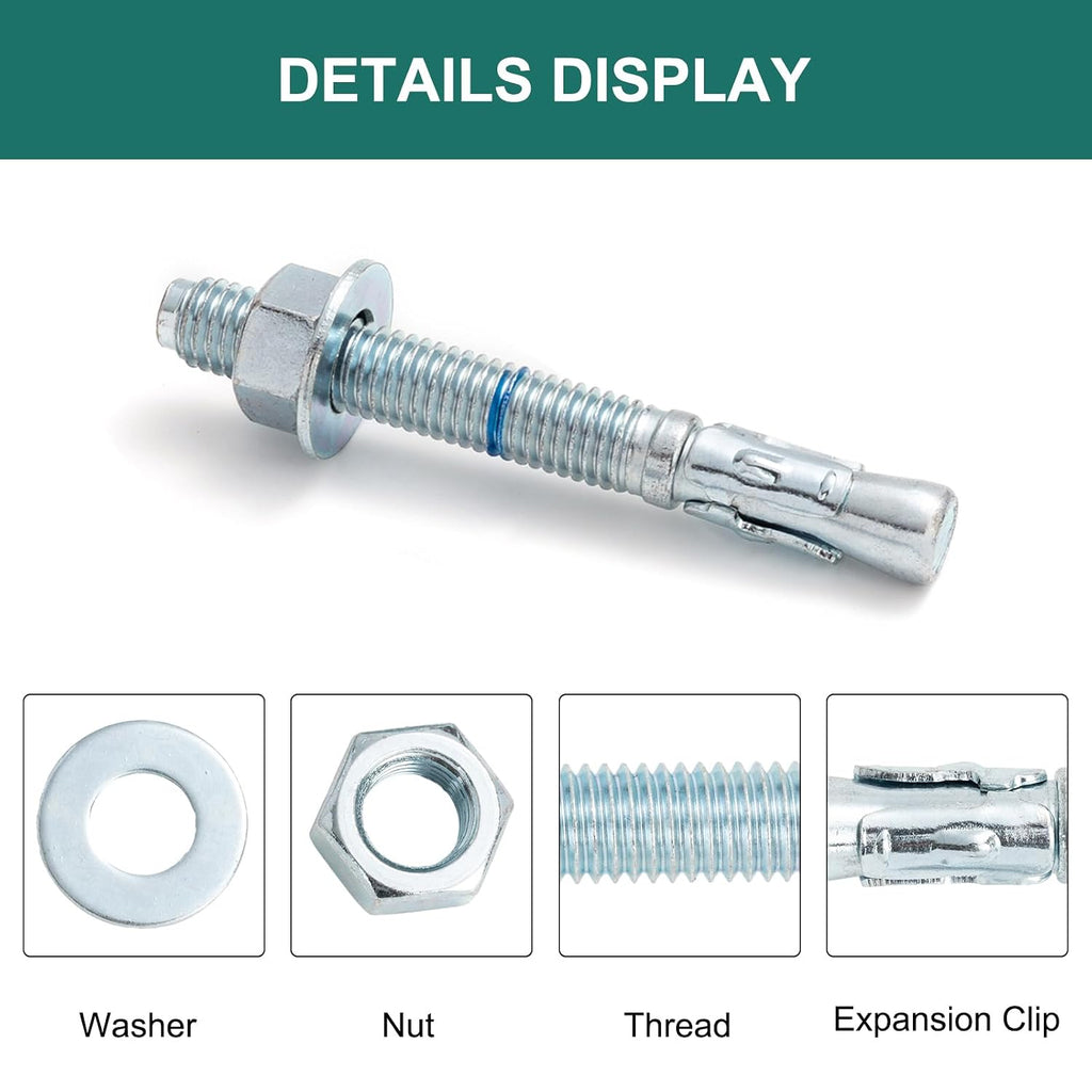 1/2" x 4-1/4" concrete anchors (100 pack) 1/2 shown in use