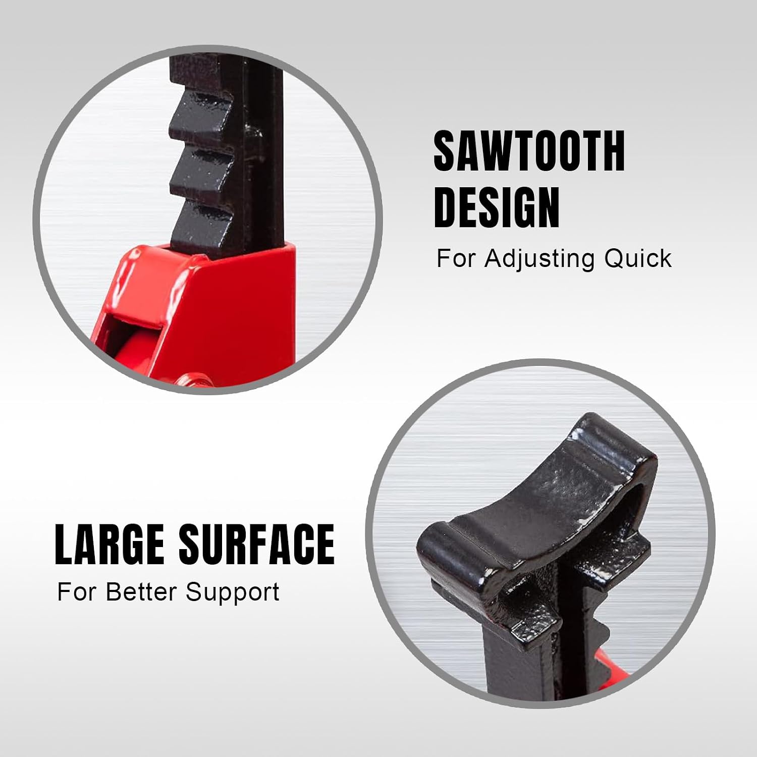 Big RED 3 Ton (6000 LBs) Jack Stands, with Adjustable Lock Car Jack Stand, Fit for Vehicle, Red, 2 Pack