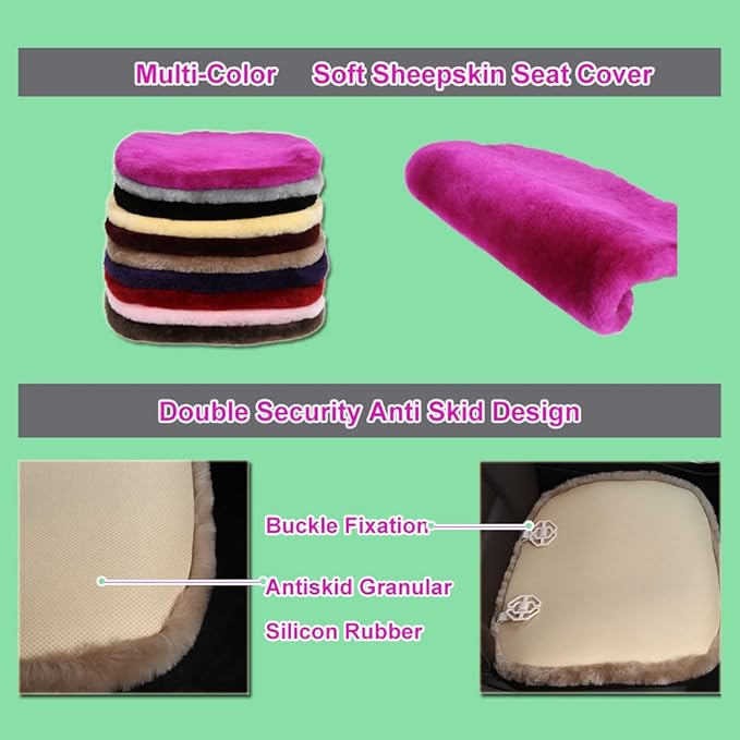 Fluffy Genuine Australia Sheepskin Car Back Seat Cover - Image 6