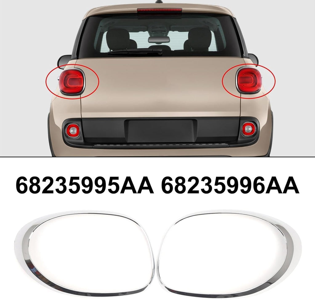 Tail Light Cover Trim Ring Silver Fit for fiat 500L 2014 2015 2016 2017 2018 2019 2020 Rear Lamp Shade Brake Indicator Protection