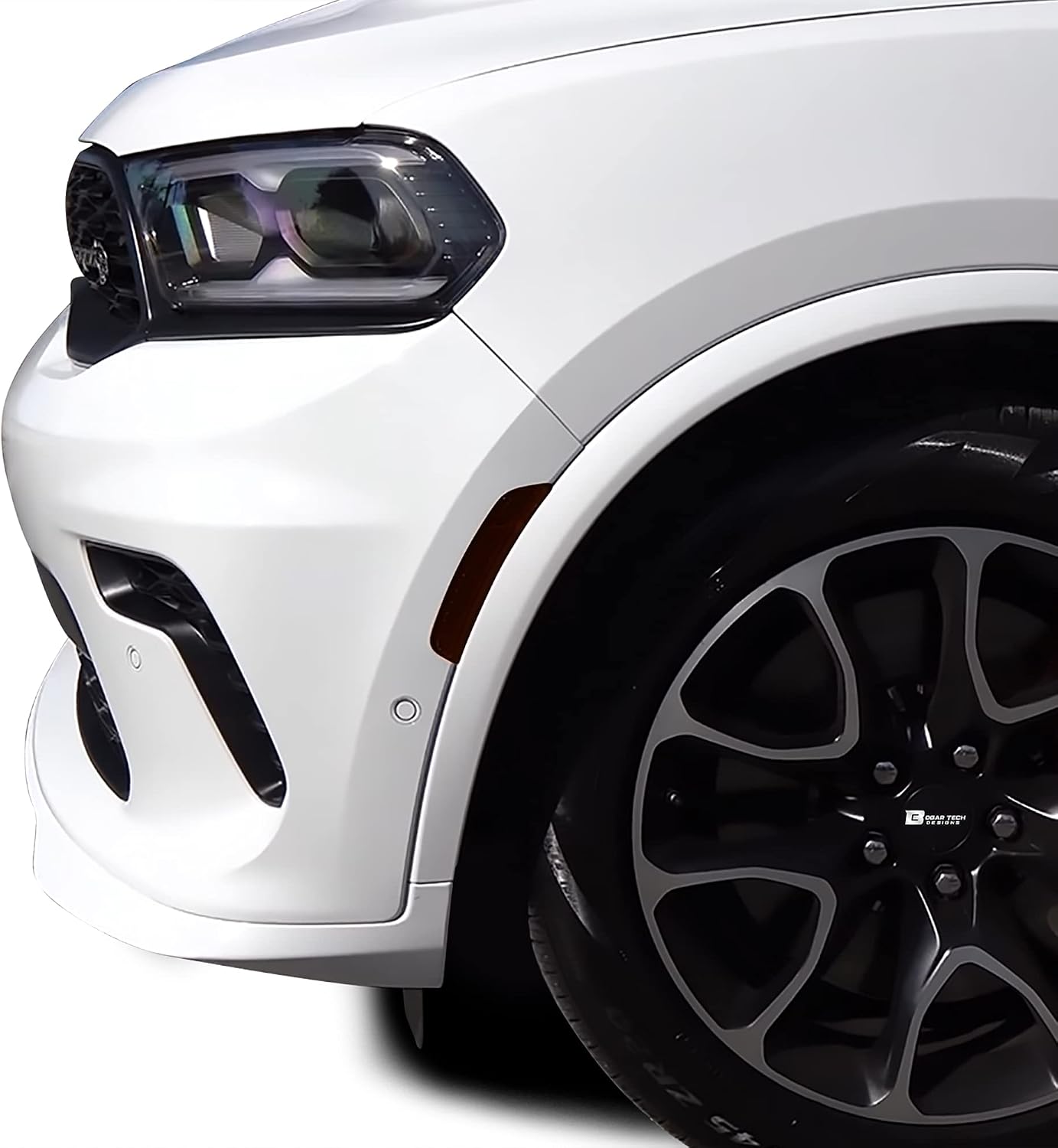 BOGAR TECH DESIGNS Tinted Taillight Third Brake Light Sidemarker Overlay Tint Compatible with Dodge Durango 2021-2025, Dark