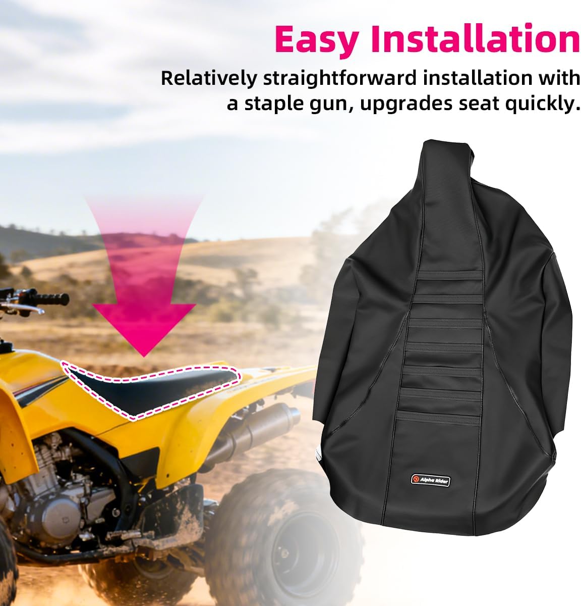MOTOQUEEN for Suzuki LTZ 400 Z400 2003-2008 ATV Seat Cover Seat Protector - Black