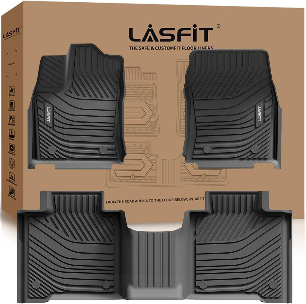 LASFIT Floor Mats for Toyota Tundra 2022-2024 2025 CrewMax Cab, All Weather